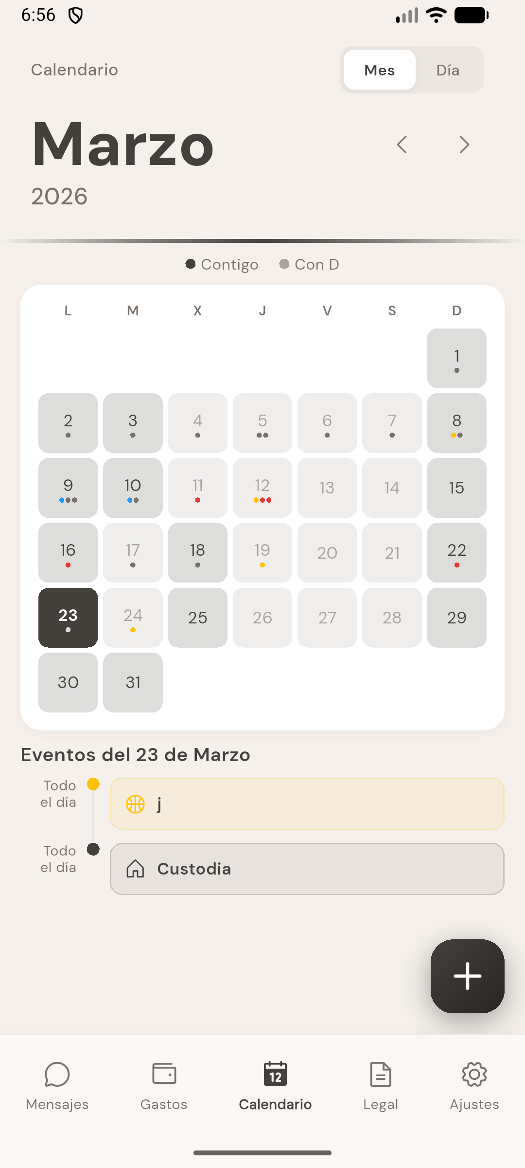 Calendario custodia